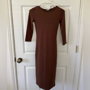 Yelete Long Sleeve Brown Dress